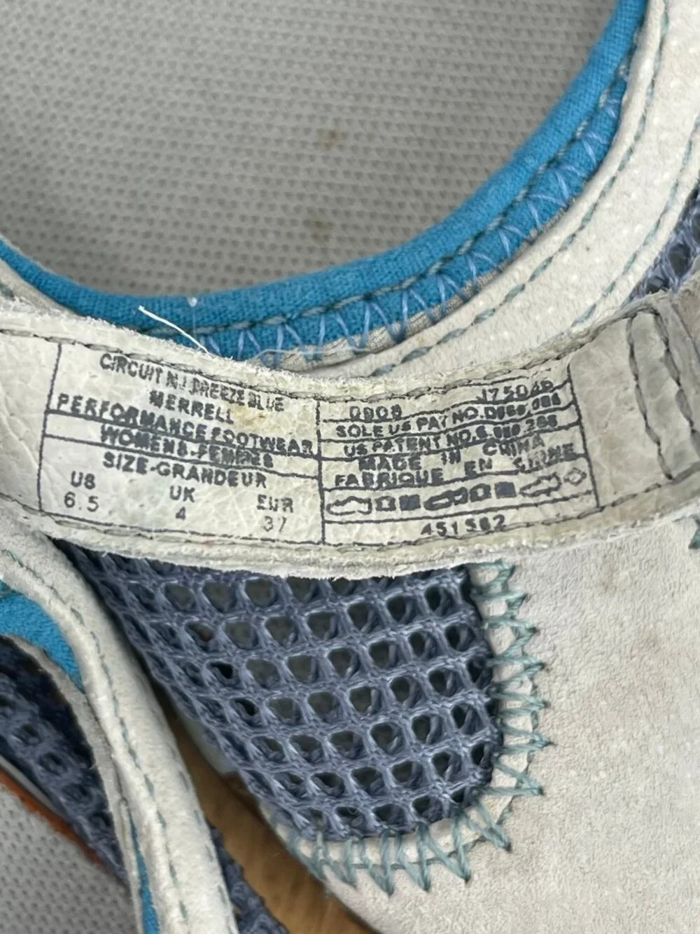 Merrell Circuit MJ Breeze Womens 6.5 Blue Gray Mary Jane Breathable Mesh Shoes